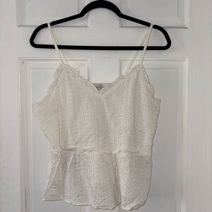 Elegant White Eyelet Camisole